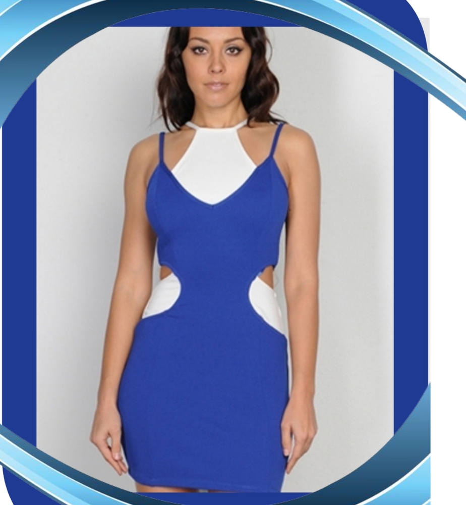 CLOSING Small  New White and BlueMini Dress